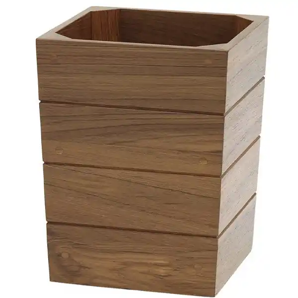 Secure Checkout Whitecap Teak Waste Basket