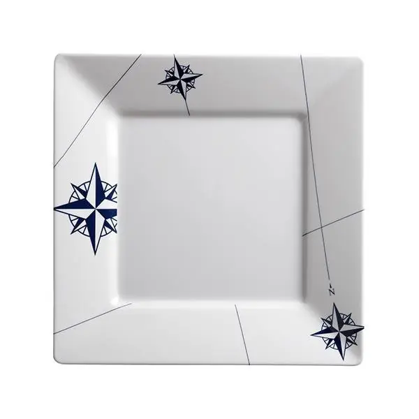 Premium Northwind 6 Piece Melamine Square Dinner Plate Set
