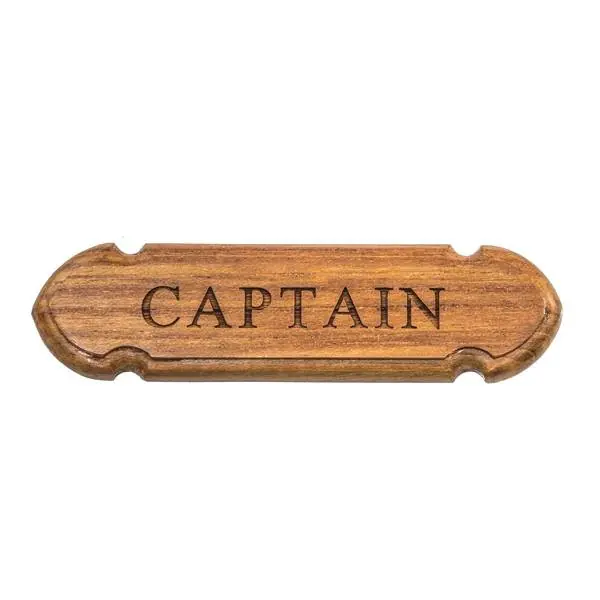 Whitecap Teak Captain Name Plate Direct From Factory