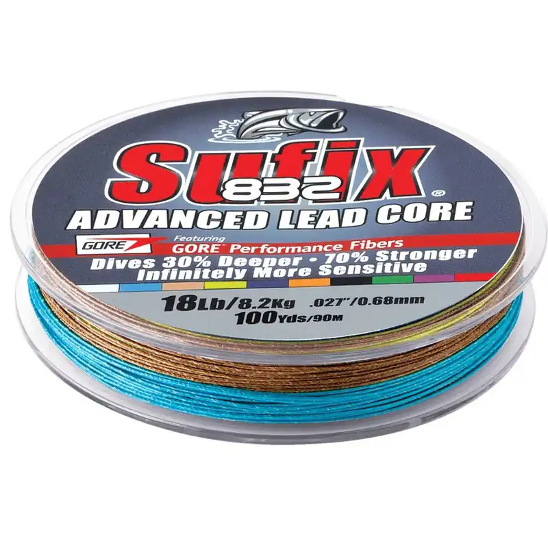 Sufix 832 Advanced Lead Core - 12lb - 10-Color Metered - 100 yds Free Shipping