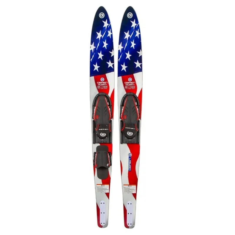 Next Day Delivery O'Brien Celebrity Flag Combo Skis w/ X-7 Bindings