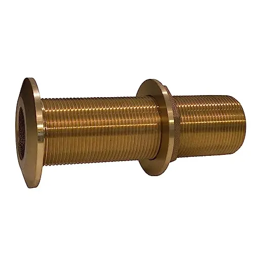 Hot Picks 0.75 in. Bronze Extra Long Thru-Hull Fitting with Nut