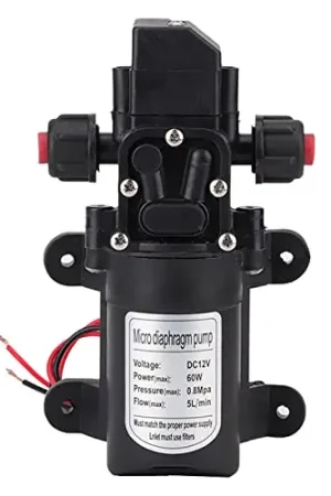 12V DC 60W Water Pump with Adjustable Pressure Switch 5L/min 116psi (0.8MPA) Self Priming Fresh Water Pump for RV, Camper, Marine Boat, Lawn Watering(9.9×16.7cm / 3.9x 6.6in) Seasonal Sale
