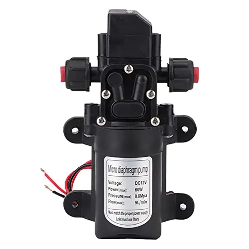 12V DC 60W Water Pump with Adjustable Pressure Switch 5L/min 116psi (0.8MPA) Self Priming Fresh Water Pump for RV, Camper, Marine Boat, Lawn Watering(9.9×16.7cm / 3.9x 6.6in) Seasonal Sale
