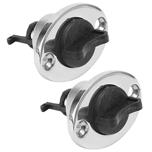 Money Back Guarantee 2pcs 316 Stainless Steel Marine Drain Plug for Boat 1inch Hole, Durable Oval Transom Boat Plug