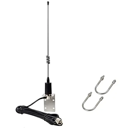 Editor’s Pick UAYESOK Stainless Steel Marine VHF Antenna, 15 Inch Low Profile Boat Antenna for Cobra Icom Uniden Standard Horizon Marine VHF Radio W/16.4ft RG-58 coaxial Cable, L-Mount Bracket