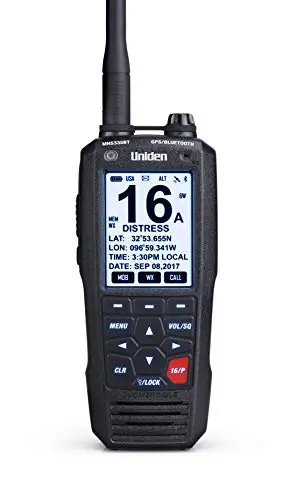 Direct From Factory Uniden MHS335BT 6W Class D Floating Handheld VHF Marine Radio with Bluetooth, Text Message Directly To Other Vhf Text Message Capable Radios, IPX8 Submersible Design