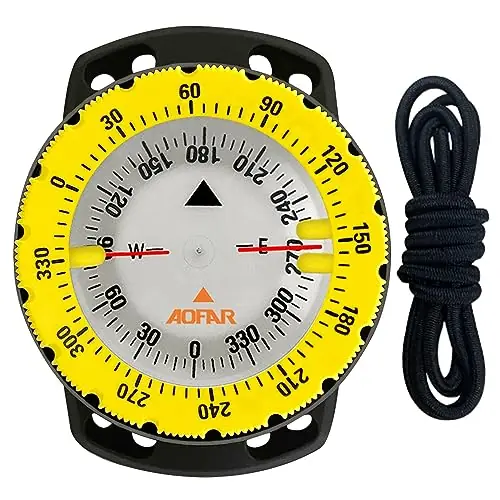 AOFAR Dive Compass AF-Q60B Waterproof, Durable, Compact. Drawstring style Compass for Sailing, Diving, Drawstring style Today Only