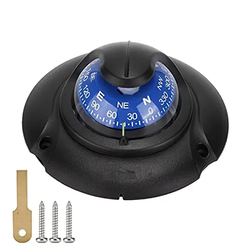 Car Compass Dashboard, Marine Yacht High Accuracy Magnetic with LED Light,Multi Function Flush Mount Navigation Tool for Marine Yacht Outdoors Hiking Brand New