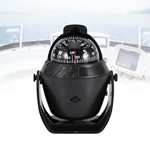 Get Yours Compass Boating Navigation Marine Compass, Electronic LED Light Pivoting Compass, Multifunction Digital Navigation Compass with Night Lighting for Marine Boat Truck Car, Black