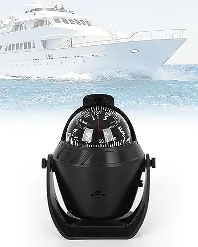 Goottan Boat Compass,Navigation Marine Compass Boats Surface Mount,Electronic Compass Night Visible with Light Fits for Car,Watercraft,Boat,Caravan Price Cut
