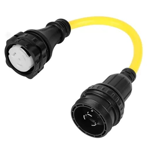1.5FT Shore Power Adapter NEMA L5-30P to SS2-50R, RV Electrical Adapter Cord RV 30 Amp Male to Marine 50 Amp Female, Camper Power Adapter with Locking Ring and Seal Ring Don’t Miss Out