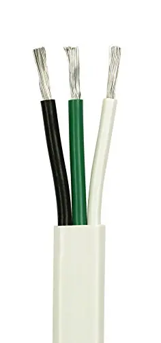 10/3 AWG UL 1426 (The Real Thing) Triplex Flat Marine Wire – Tinned Copper Boat Cable – 100 Feet – Black/White/Green – Made in The USA Best Price