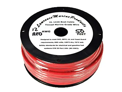 Express Delivery 12 AWG Tinned Marine Primary Wire, Red, 50 Feet