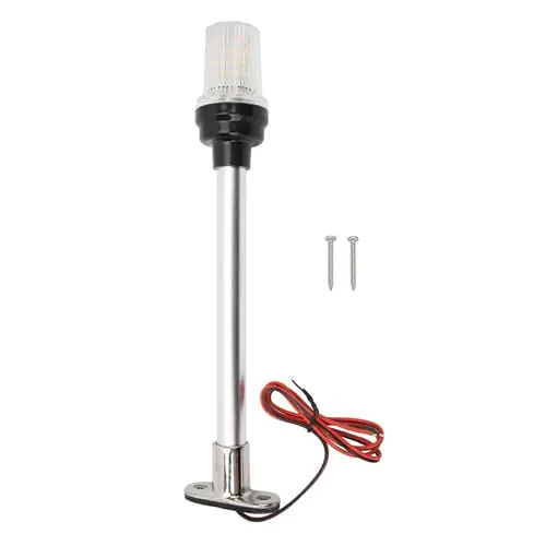 Limited Edition 12in Boat Anchor Light, 63 LEDs, 360 Degree AllAround, Stern Pole Light with 316 Stainless Steel Base, Ideal for Fishing, Yacht, Ships