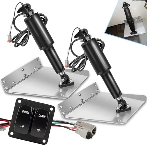 15101-104 9″ X 12″ Standard Trim Tab Kit – W/Double Rocker Switch for Boat Length 16’-25’ Special Offer