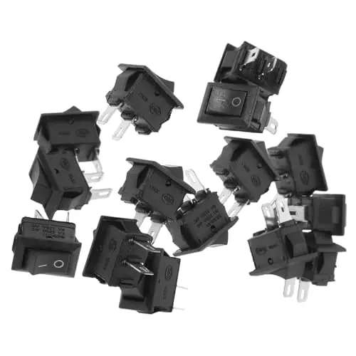 15pcs 2 Boat Rocker Switches Car 2 Pin on Off Rocker Type Car Boat Rocker Car and Boat -Type Power Two Feet 6a Rocker Arm Genuine