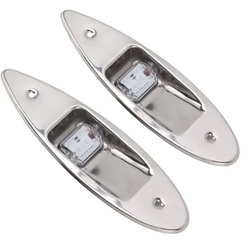 Super Sale 1Pair DC12V High Visibility Boat Navigation Lights, 120 Degree Beam Angle, Waterproof LED Bow Light, Ideal for Fishing Boats, Ocean Yachts, Ships