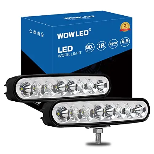 Get Yours 2 Pack Waterproof LED Boat Lights, 6.5inch 80W 8600LMS Boat Spreader Bar Pontoon Boat Accessories, T-Top Flood & Spot Boat Deck Lights Spotlights, Super Bright Marine Boat Docking Lights for Car 4×4