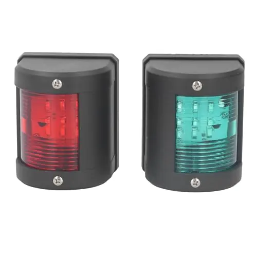 2Pcs LED Navigation Light, PCGreen Port Red, 112.5° Beam Angle, IP54 Waterproof, 2NM Marine Boat Light, 12V 24VDC, for Yacht Pontoon Sailboats Fishing Boats Secure Checkout