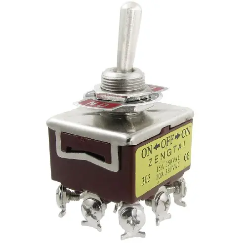 3 Position On/Off/On 3PDT Toggle Switch AC 250V 15A 380V 10A ERDBGRZA Weekend Sale
