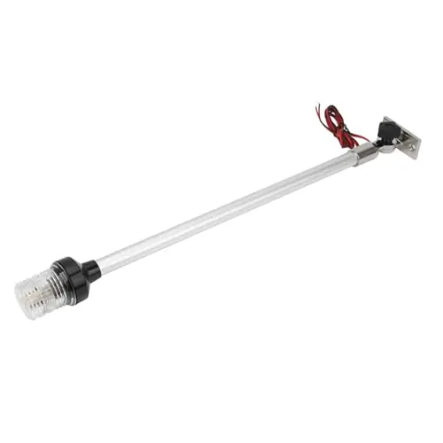 360-Degree AllRound 22 Inch Boat Anchor Light, LED Stern Pole Light, 316 Stainless Steel Base, Ideal for Fishing Boats, Yachts, Ships Trusted Brand