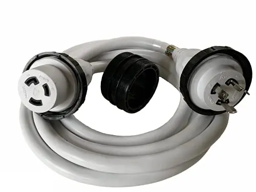 In Demand Amp Up Marine & RV Cords 125v 30 amp x 12′ White Shore Power Boat Extension Cord, 12 ft – 22311