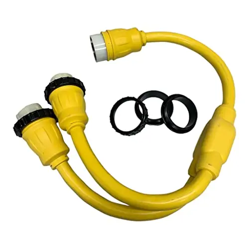 Best Price Amp Up Marine 125 Volt 50 Amp Male X (2) 125V 50A Female Y Splitter Shore Power Boat Adapter – 31424