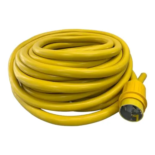 Place Order Amp Up Marine 125/250v 50a x 100′ Replacement Marine Shore Power Cable, Yellow CableMaster Retractable Cord