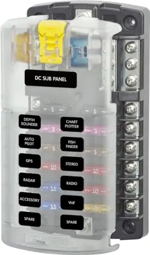 Reduced Price AMRB-5026 Blue Sea ST Blade Fuse Block w/Negative Bus – 12 Circuits