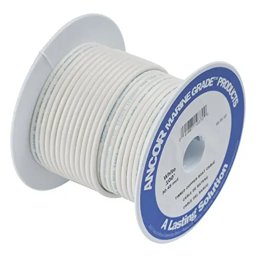 Hot Picks ANCOR MARINE GRADE 102910 Tinned Copper Wire, 16 AWG (1mm2), White – 100ft