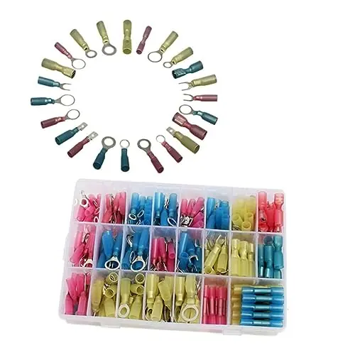 Anneome 240pcs Heat Shrinkable Terminal Butt Terminals Heat Shrinkable Crimp Connector Electrical Wire Connectors Cable Connectors Insulated Wire Terminals Water Proof Brand New