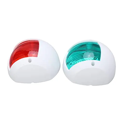 Astibym 2Pcs Marine Boat Yacht Signal Light, LED Navigation Bow Lamp Red Green Ship Board Light for Sailing DC 12V‑24V 3W(White), Water Sports Factory Price