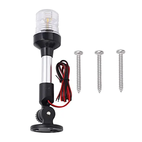 Shop Now Astibym 9 Inch 33LED Anchor Navigation Lights, IP66 Waterproof All Round 360° Boat Light for Marine Yachts 12V‑24V, Water Sports