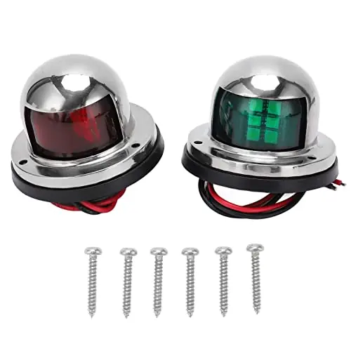 Astibym Red and Green Boat Light, 1 Pair/set 12V 24V Red Green Sailing Signal Light Marine Boat LED Bow Navigation Lamp Accessory, Water Sports Big Sale