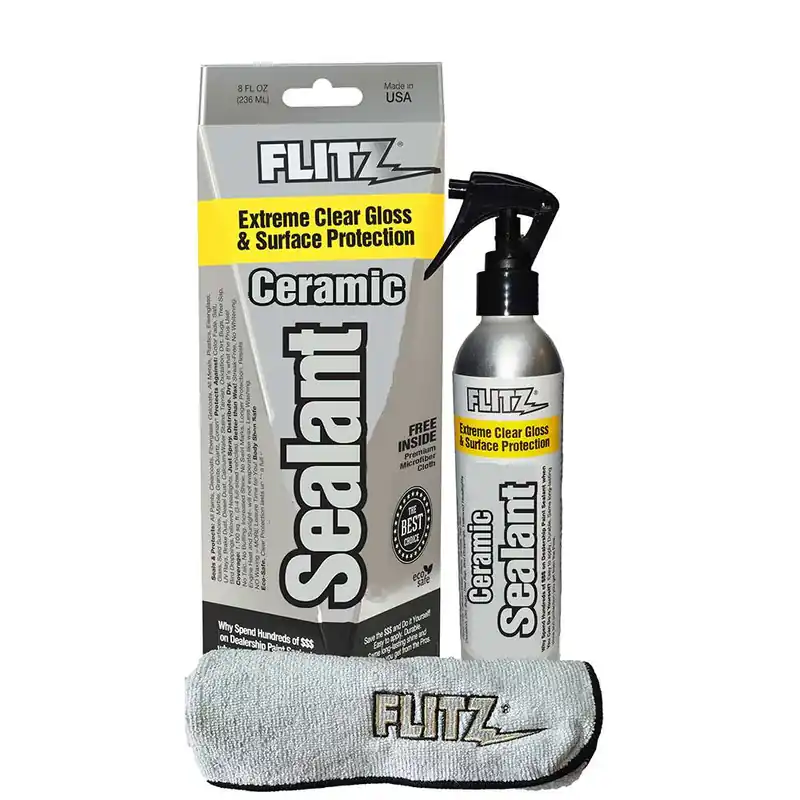Worldwide Shipping Flitz Ceramic Sealant Spray Bottle W-Microfiber Polishing Cloth - 236ml-8oz