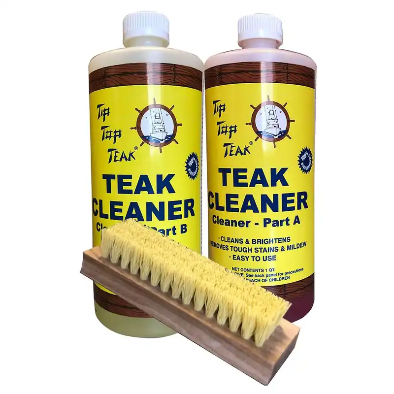 Tip Top Teak Cleaner Kit Part A & Part B W-Brush Price Cut
