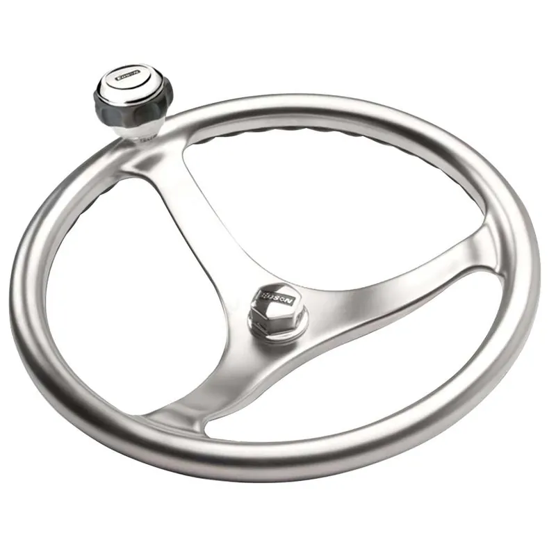 Crafted Edson Satin Finish Stainless Steel ComfortGrip 13" PowerWheel W-Knob & Nut