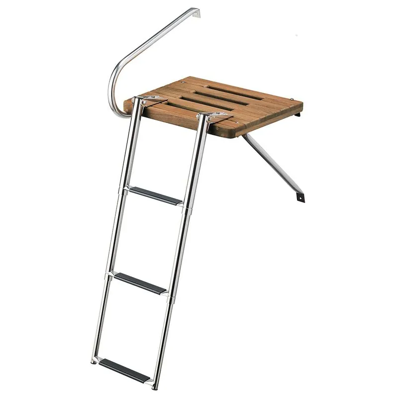 Discount Whitecap Teak Swim Platform W-3-Step Telescoping Ladder F-Boats W-Outboard Motors
