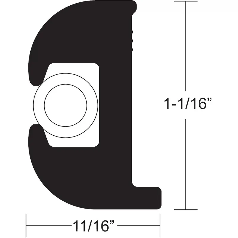 TACO Flex Vinyl Rub Rail Kit - Black W-White Insert - 50' - 1-1-16" X 11-16" Direct From Manufacturer
