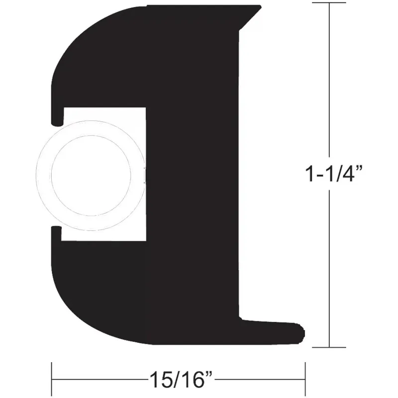 Order Now TACO Flex Vinyl Rub Rail Kit - Black W-White Insert - 50' - 1-1-4" X 15-16"