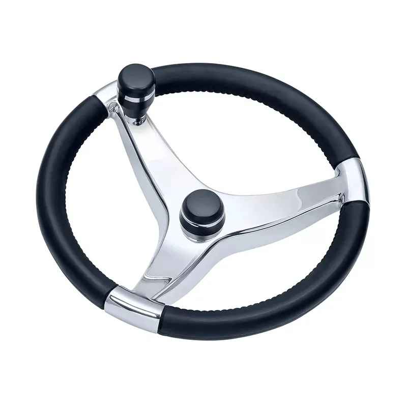 Schmitt Marine Evo Pro 316 Cast Stainless Steel Steering Wheel W-Control Knob - 15.5" Diameter Genuine