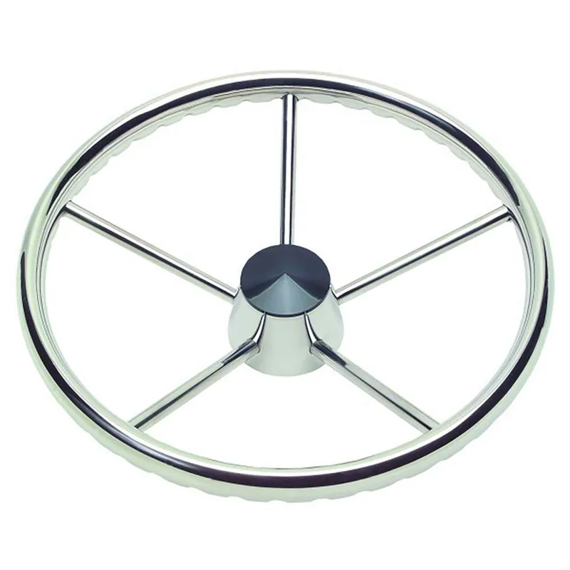 Original Schmitt Marine 170 Finger Grip Destroyer 5-Spoke 15.5" Stainless Steel Cap 3-4" Tapered Shaft W-Knob