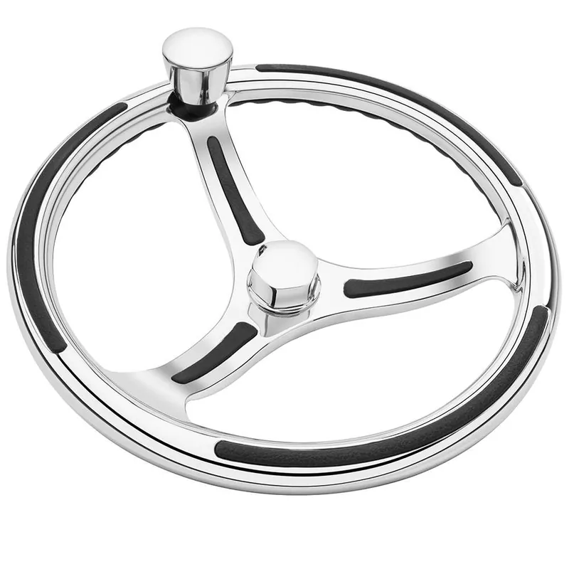 Worldwide Shipping Schmitt Marine Primus Model 740 - 13.5" Wheel W-Knob & Finger Grip - 3-4" Tapered Shaft W-Faux Nut - 1-2" & 3-4" Adapters