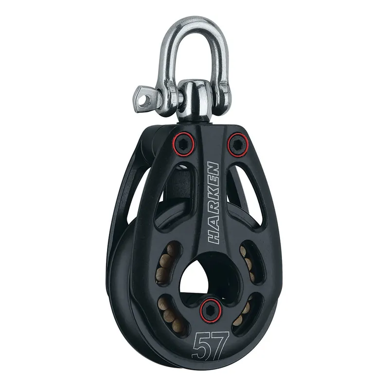 Harken 57mm Aluminum Low Load Black Magic Block W-Swivel Best Seller