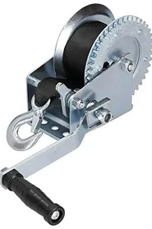 Exclusive 1200LBS Heavy Duty Winch with 8M Strap Hand Crank Cable Gear Winch for Boat Trailer