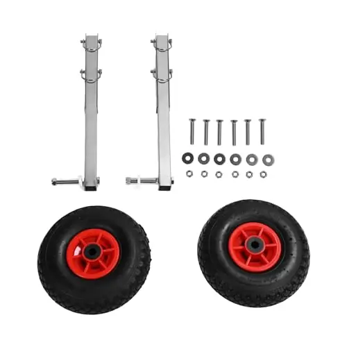 2Pcs Boat Launching Wheel, Stainless Steel Boat Transom Launching Wheel with Quick Release Pins – High Load Capacity, Easy Installation, for Inflatable Boats, Fishing Boats etc While Supplies Last