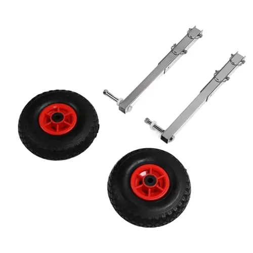 2Pcs Boat Transom Launching Wheels, Stainless Steel Boat Launching Wheels with Quick Release Pins for Heavy Duty Tools, Large Toolboxes Final Sale