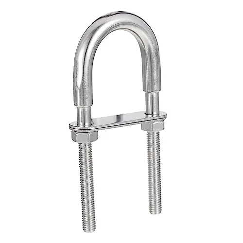 2 Pcs U-Bolt U Bolts for Roof Rack Boat Tie Down u Bolt U-Shaped Screws Marine Rigging Screw Hardwares Accessories Stern Bow Eye Tie u Bolt Square Head The Stern Stainless Steel Special Offer