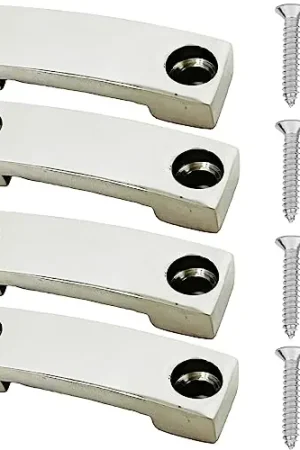 (4 Pack) 316 Stainless Steel Bimini Top Strap Pad Eye Footman’s Loop SS 316 Heavy Duty for Boat,Kayak,Camper,Truck Tie Downs,etc – Accommodating 1 inch (25MM) Wide Strap Through. Final Sale